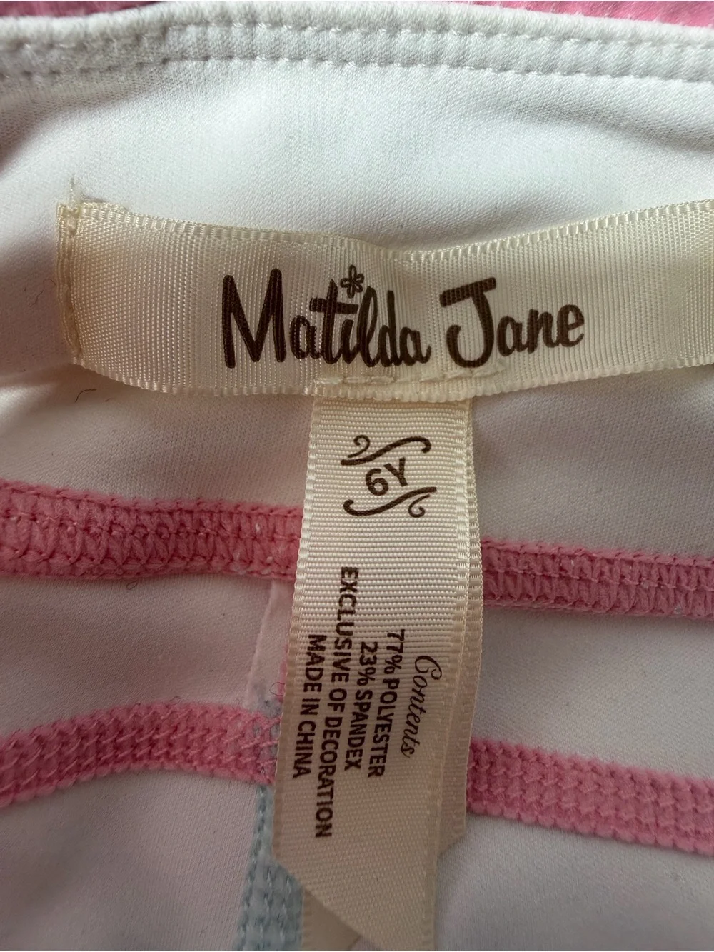 Matilda Jane Floral Activewear Set Girls Size 6 Pink Polka Dot